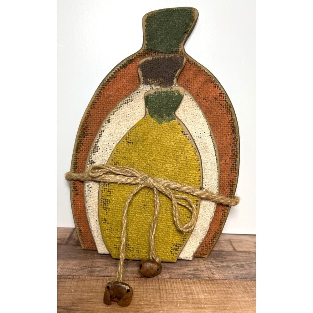 Rustic Wood & Burlap Pumpkin & Gourd Stacked Decor